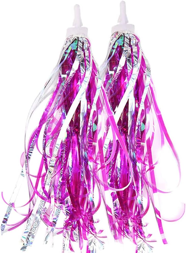 IEALODS 1Pair Kids Bike Handlebar Streamers, Children Scooter Handlebar Colorful Tassel Ribbon Bicycle Grips Baby Carrier Accessories - Image 1